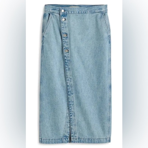 Madewell Wrap Denim Midi Skit - Picture 1 of 12